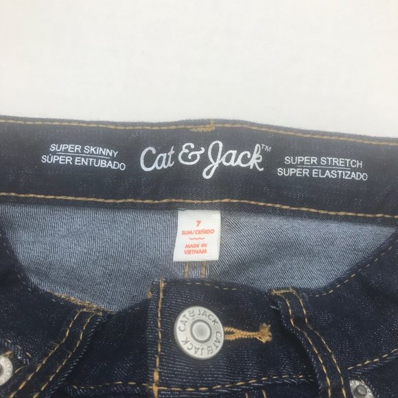 Cat & Jack Girl's Size 7 Adjustable Waist Super Skinny Jean Blue Denim NWOT - Picture 3 of 10